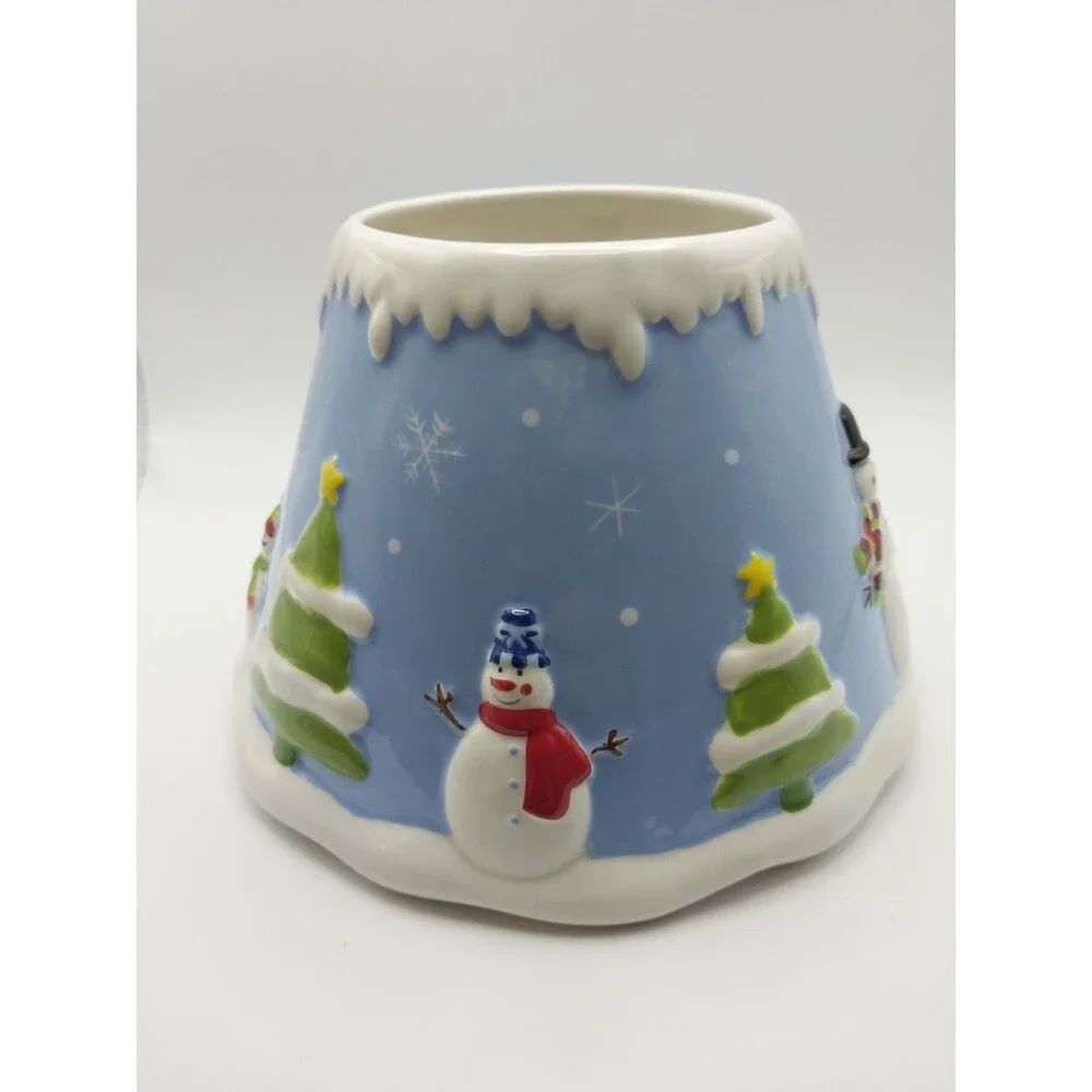 Linens 'N Things Snowman Family Candle Topper Shade Fits Large 22oz Jars